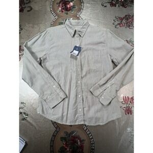 Universal Thread  Men's‎ Long Sleeve Casual Shirt Size S.  Striped Brown NWT